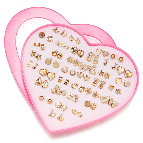 Lovely Mini Earrings Stud 36 Pairs for Daily Fashion Jewelry