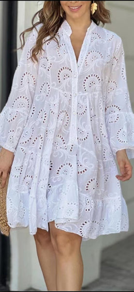 Lovely Lace Embroidery Dress