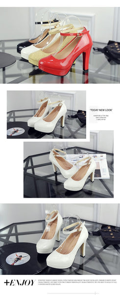 Lovely Ankle Strap High Heels Pumps